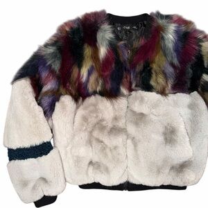 K.Zell faux fur multicolored bomber size Small